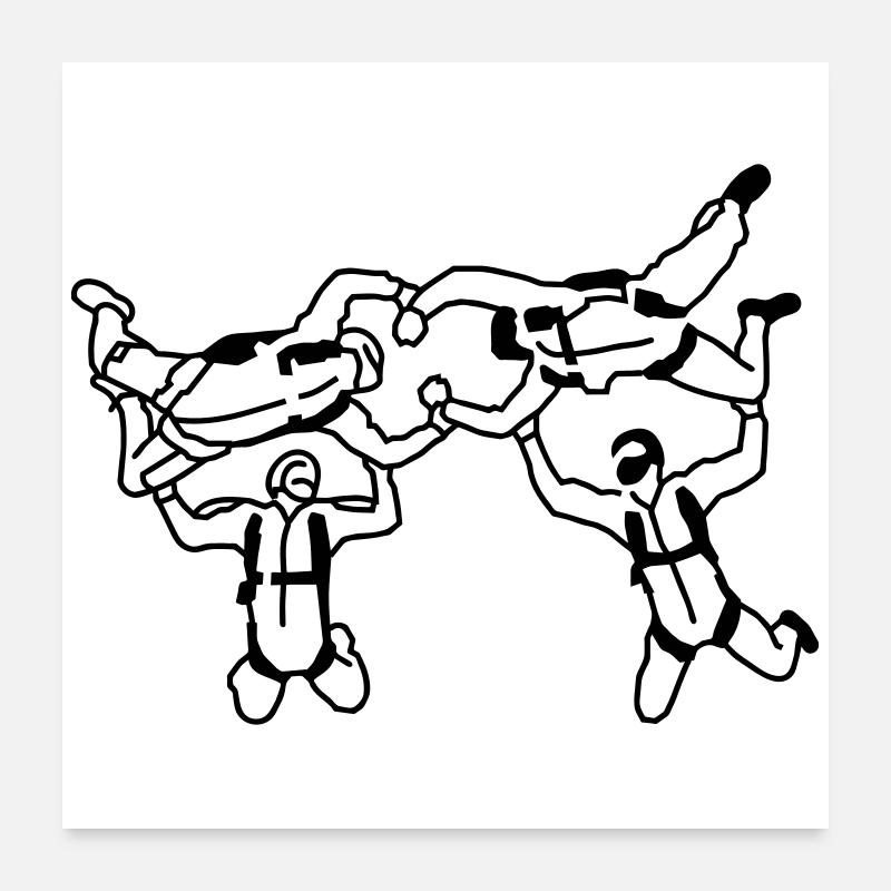 Skydiving Poster 60x60 cm