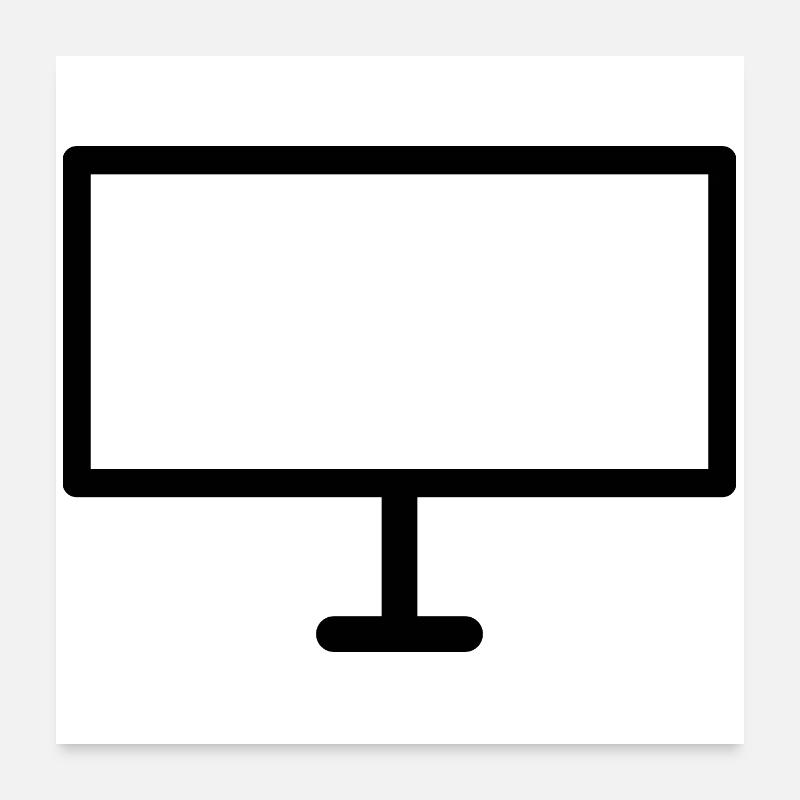 Icône de moniteur PC – Pour le bureau, les joueurs et les nerds Poster 60 x 60 cm