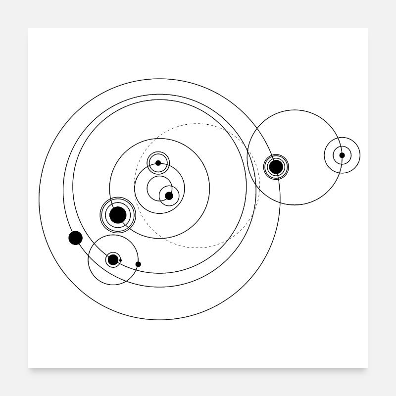 Solar system only (black) Poster 24" x 24" (60x60 cm)
