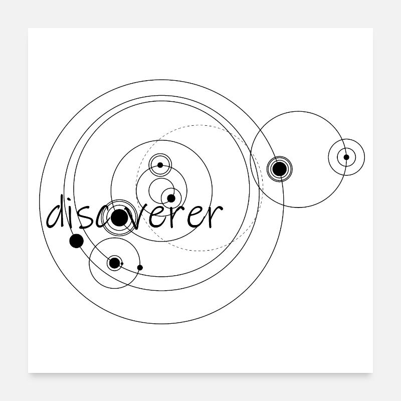 Découvreur (noir) Poster 60 x 60 cm