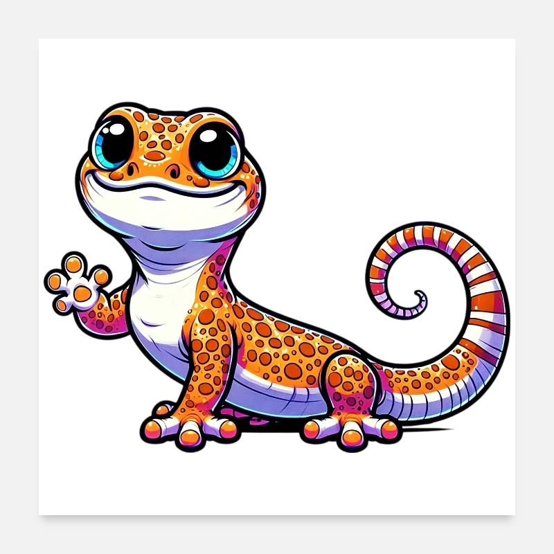 Gecko Poster 60 x 60 cm