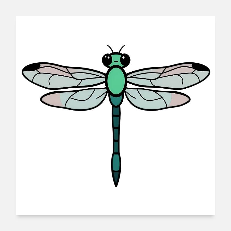 Libelle - Poster 60x60 cm - Weiß
