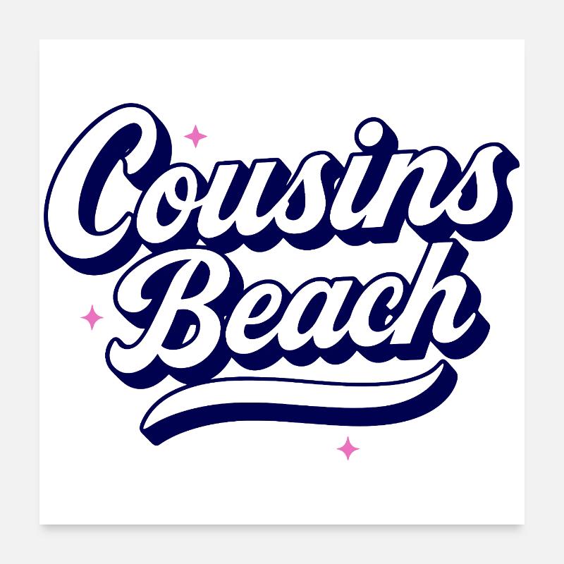 Cousins Beach - Conception de script rétro Poster 60 x 60 cm