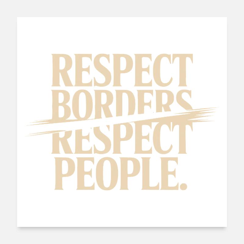Respecter les frontières Respecter les gens Groenland Proteste Poster 60 x 60 cm