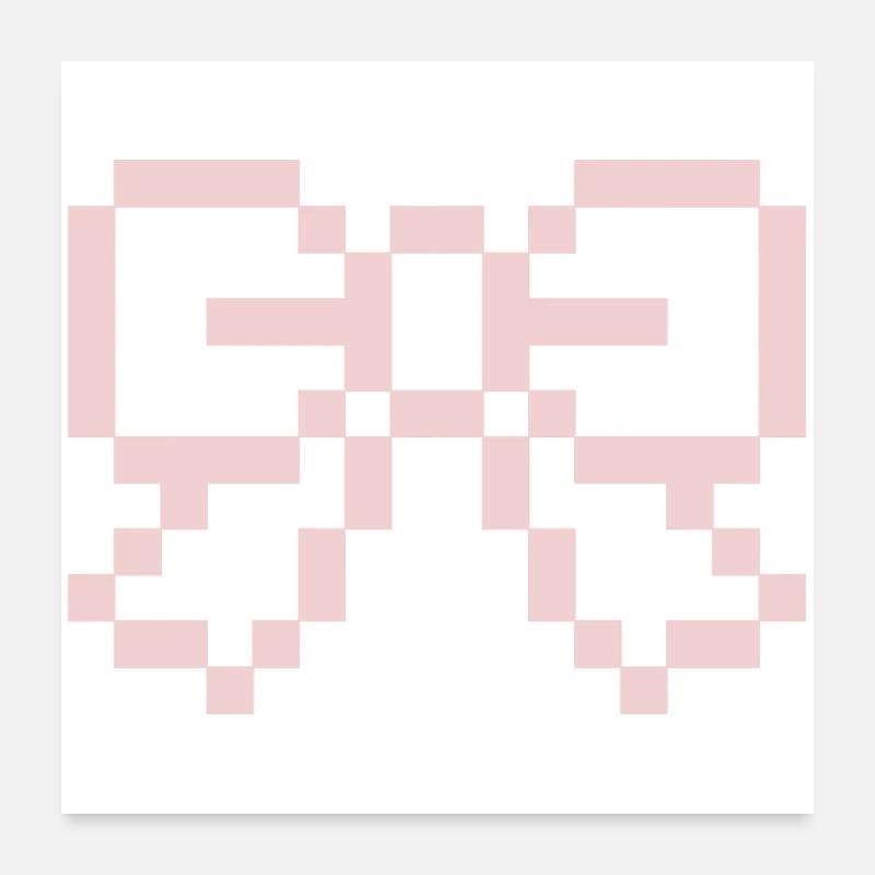 Pink Pixel Bow Poster 60x60 cm
