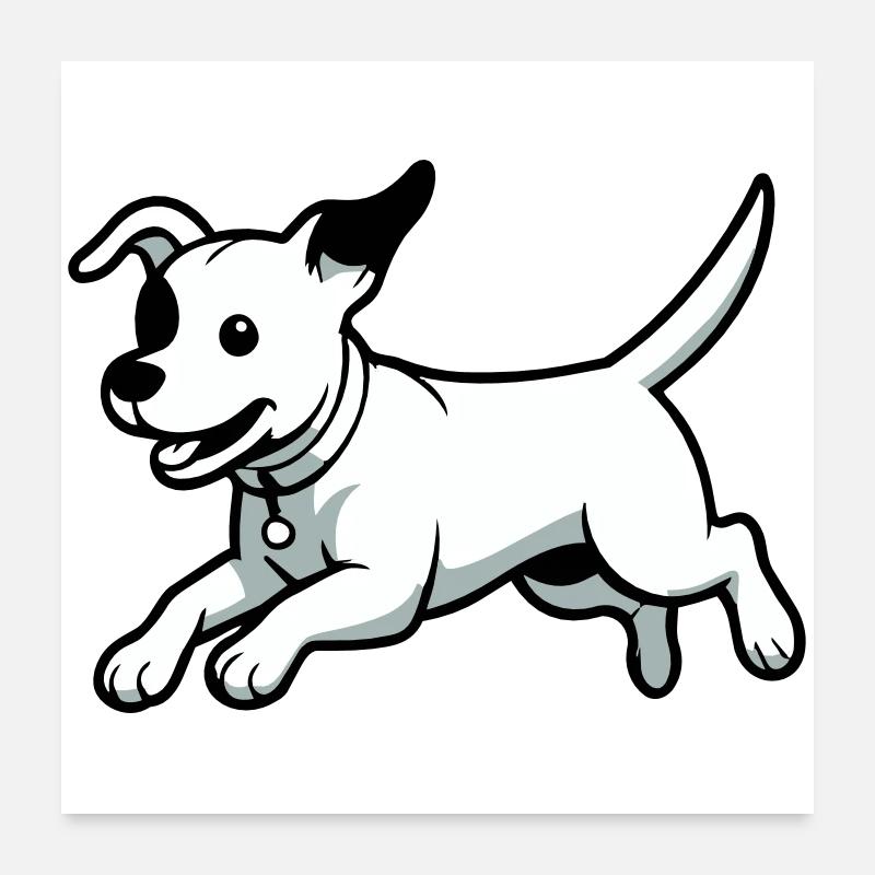 Playful Dog Cartoon Poster 24" x 24" (60x60 cm)