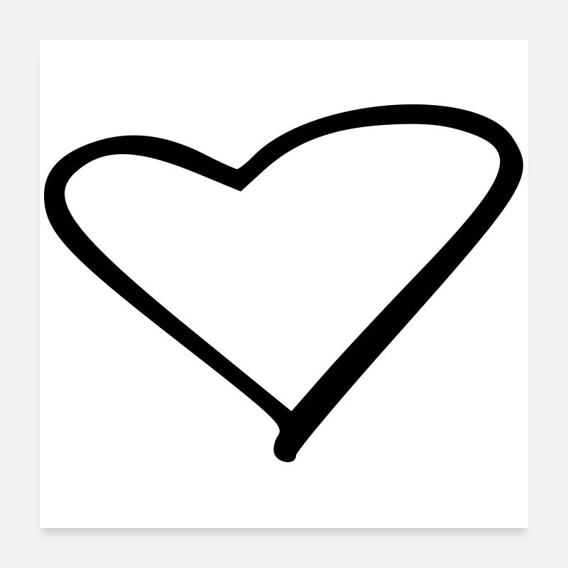 Heart - Poster 24" x 24" (60x60 cm) - white