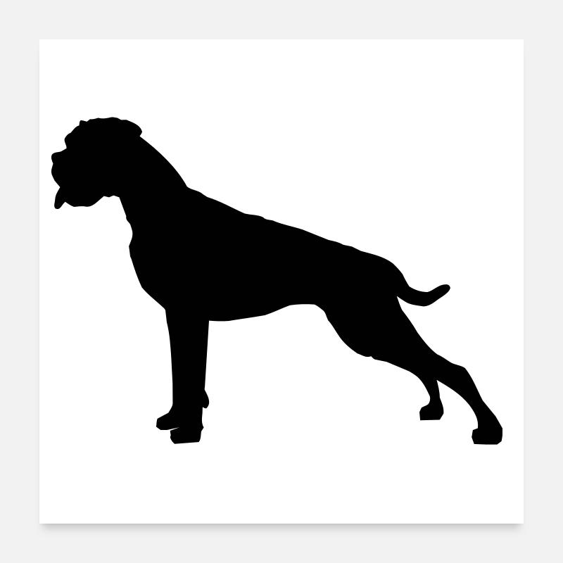 Boxer silhouette stand Poster 60 x 60 cm
