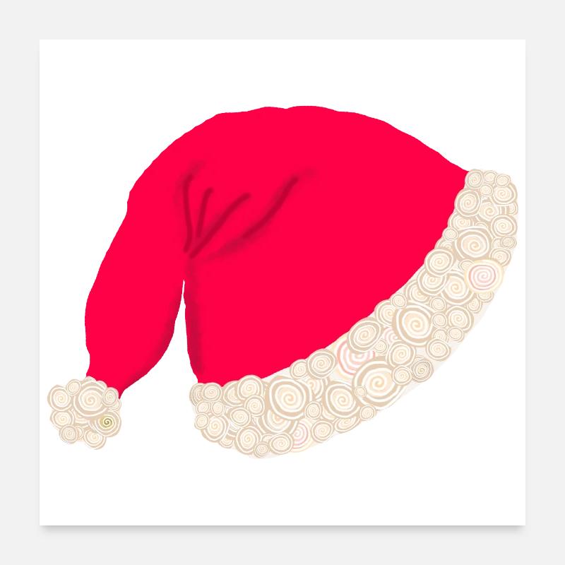 Chapeau de Noël sans texte Poster 60 x 60 cm