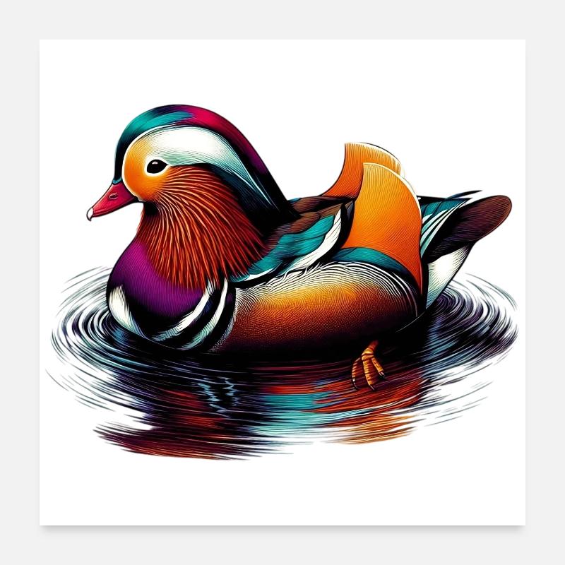 Mandarin duck Poster 24" x 24" (60x60 cm)