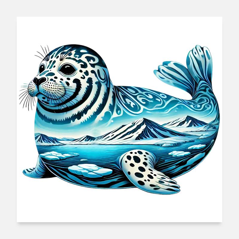 Seal Poster 24" x 24" (60x60 cm)