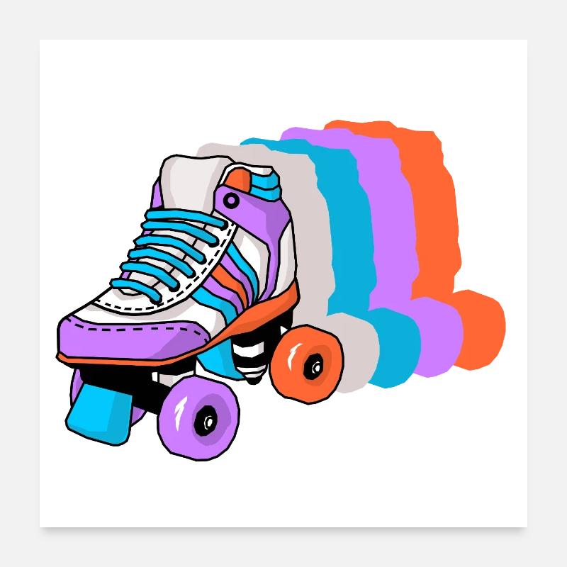 Roller Skating Skater Poster 24" x 24" (60x60 cm)