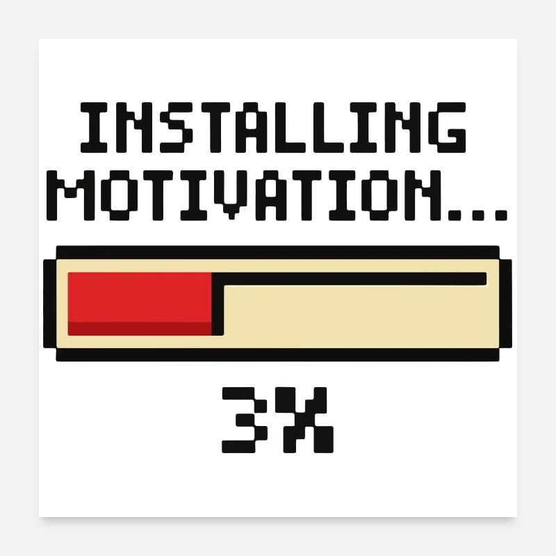 Installation von Motivation Progress Poster 60x60 cm