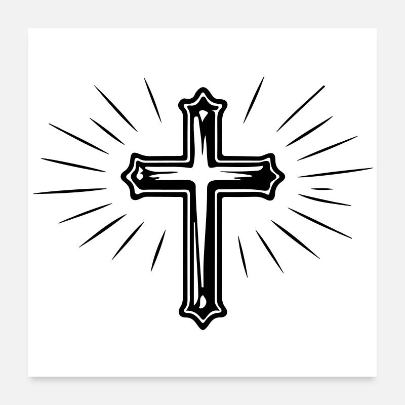 Symbole chrétien croisé Poster 60 x 60 cm