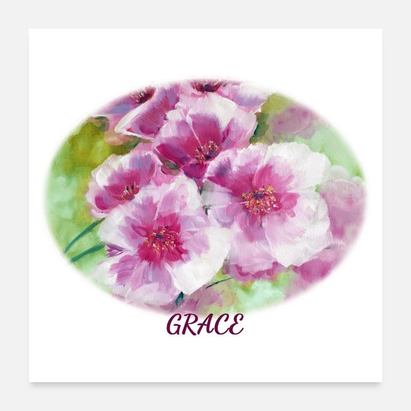 Grace - Vibrant Spring Blossom Ellipse Poster 24" x 24" (60x60 cm)