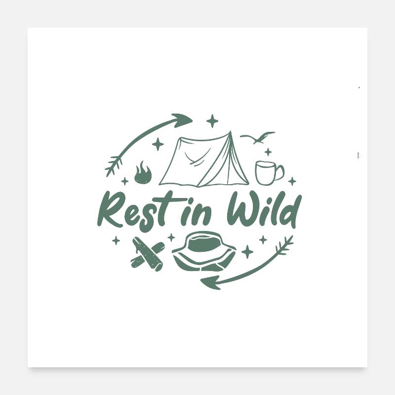 Style de camping extérieur Repose dans la nature Poster 60 x 60 cm