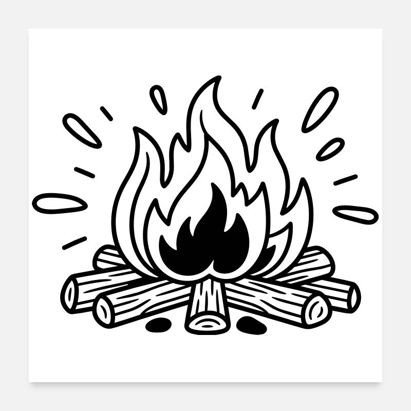 feu de camp Poster 60 x 60 cm