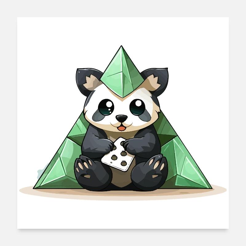 Panda Kristallpyramide Poster 60x60 cm