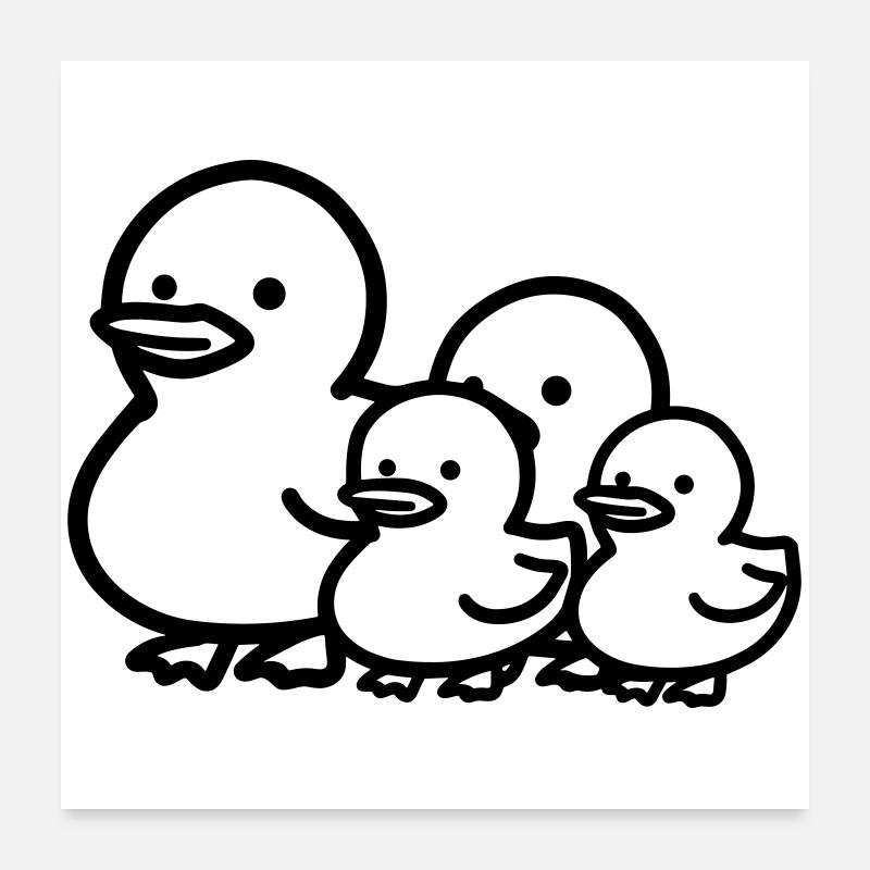 famille canard Poster 60 x 60 cm
