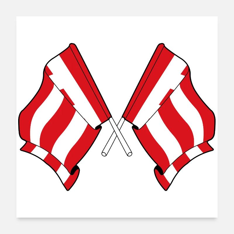 Drapeaux jumeaux d’Eindhoven Poster 60 x 60 cm