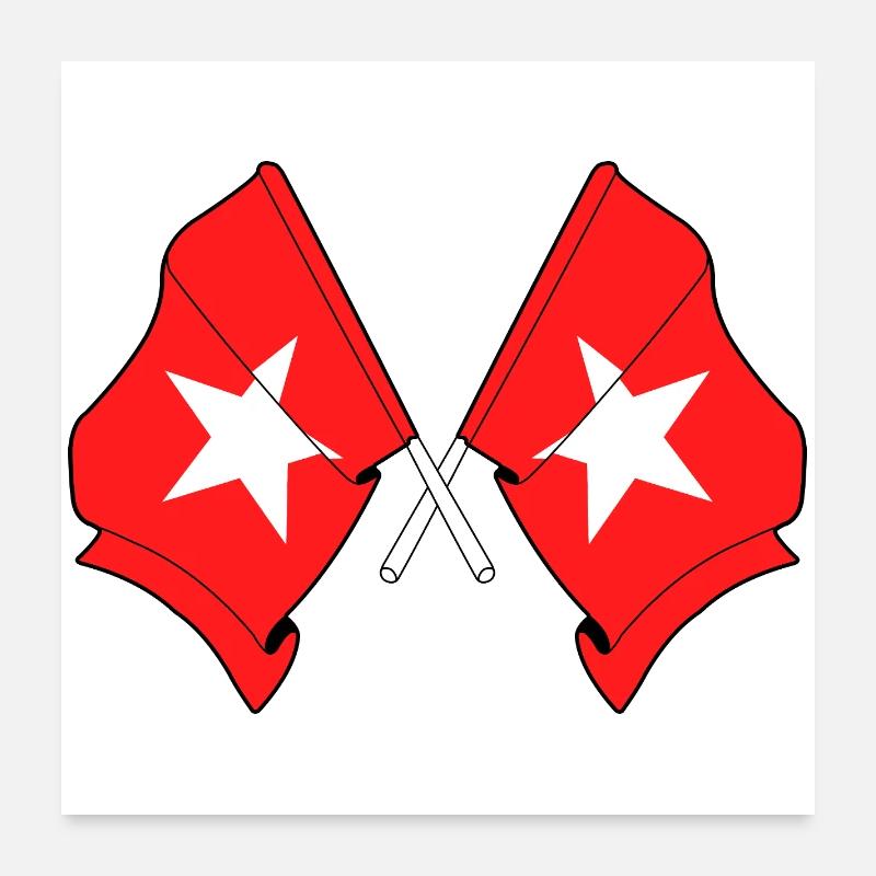 Les Doubles Drapeaux de Maastricht Poster 60 x 60 cm