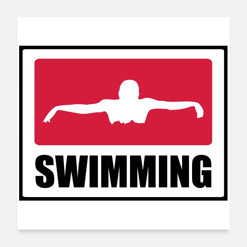 Swimming Poster 24" x 24" (60x60 cm)