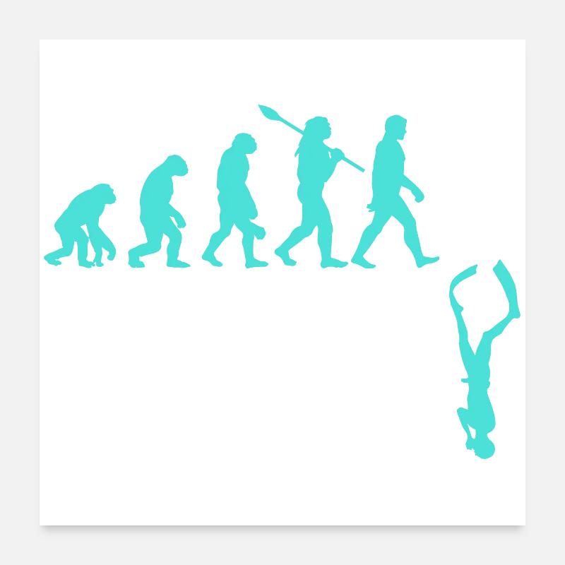 Évolution de l’apnée - Poster 60 x 60 cm - blanc