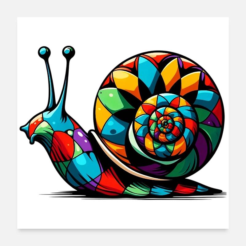 Harlekinschnecke Poster 60x60 cm