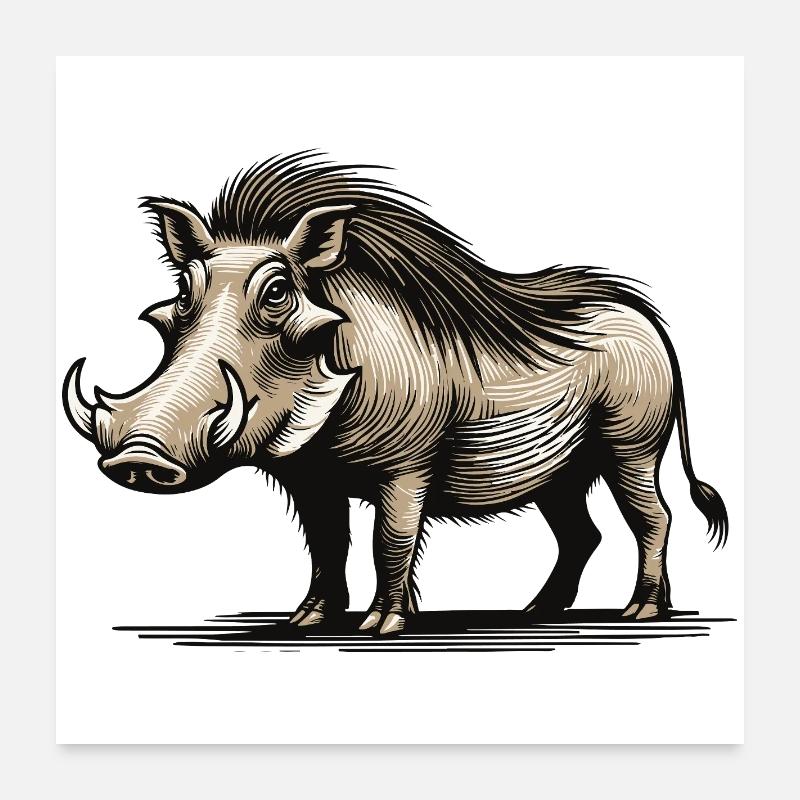 Warzenschwein Poster 60x60 cm