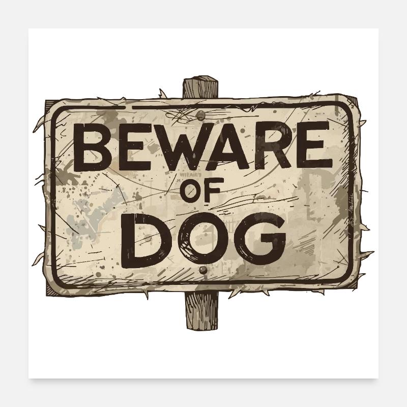 Mauvais chien Poster 60 x 60 cm