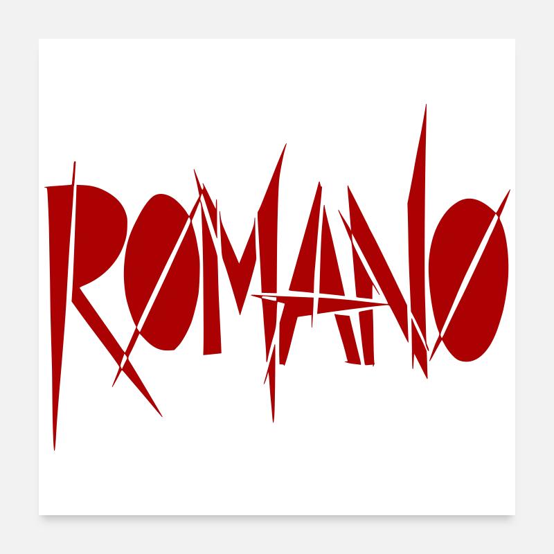 Romano Graffiti Schrift - Farbe variabel Poster 60x60 cm