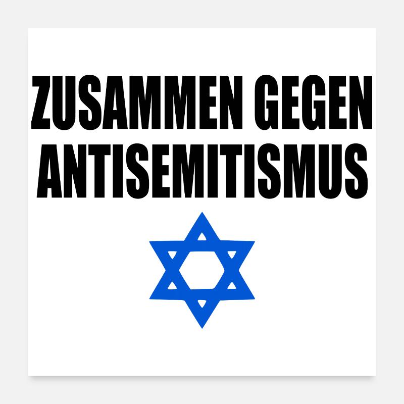 zusammen gegen antisemitism Poster 60x60 cm