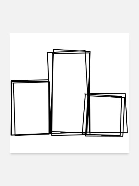 Siegerpodest handgezeichnet - Poster 60x60 cm - Weiß - Vorne