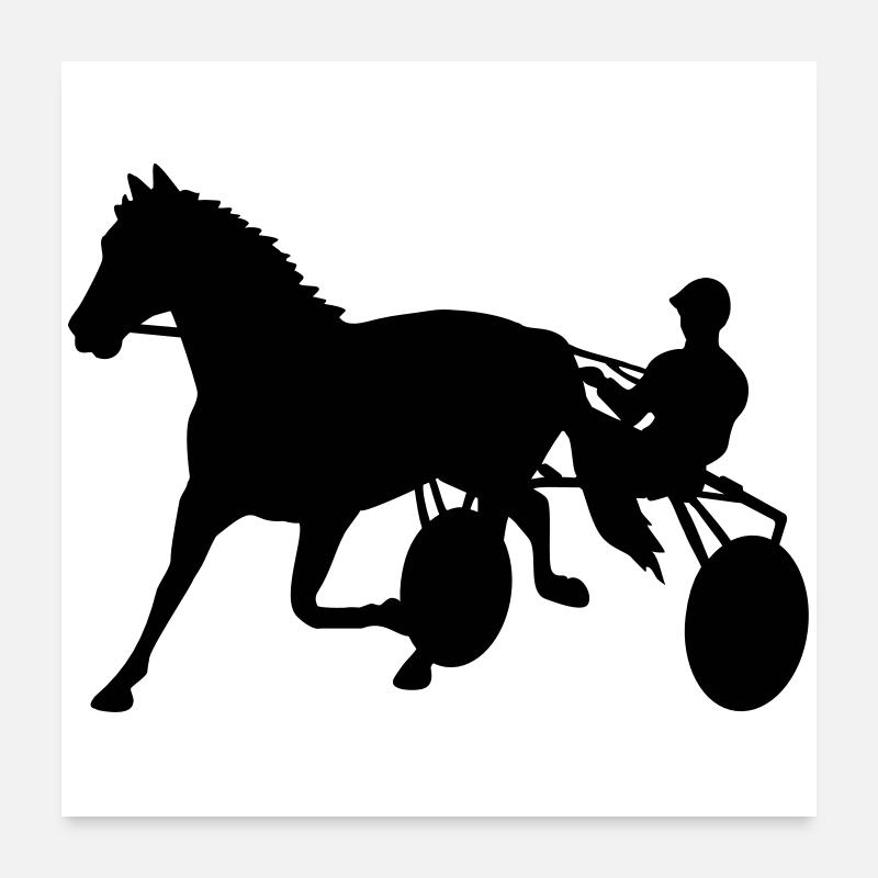 trabrennen traber pferdesport Poster 60x60 cm