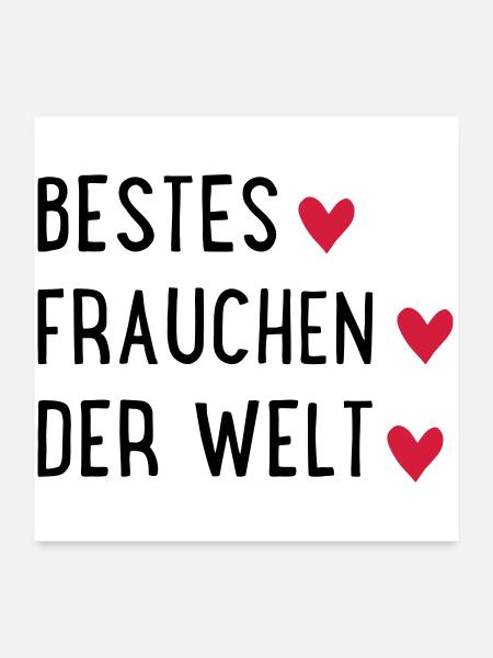 Bestes Frauchen der Welt - Poster 60x60 cm - Weiß - Vorne