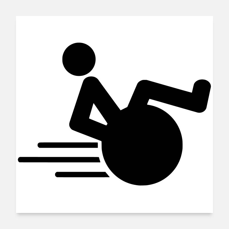 Wheelie avec fauteuil roulant représente l’agilité * - Poster 60 x 60 cm - blanc
