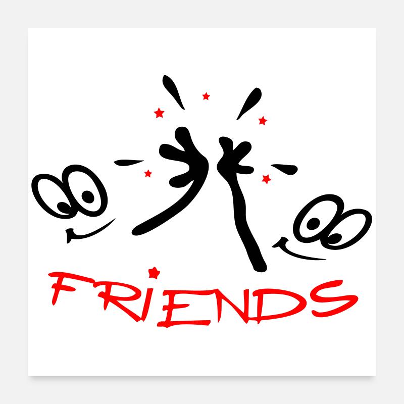 Freunde, Amis, Bande dessinée Poster 60 x 60 cm