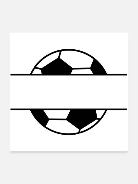 Nom du football - Poster 60 x 60 cm - blanc - Devant
