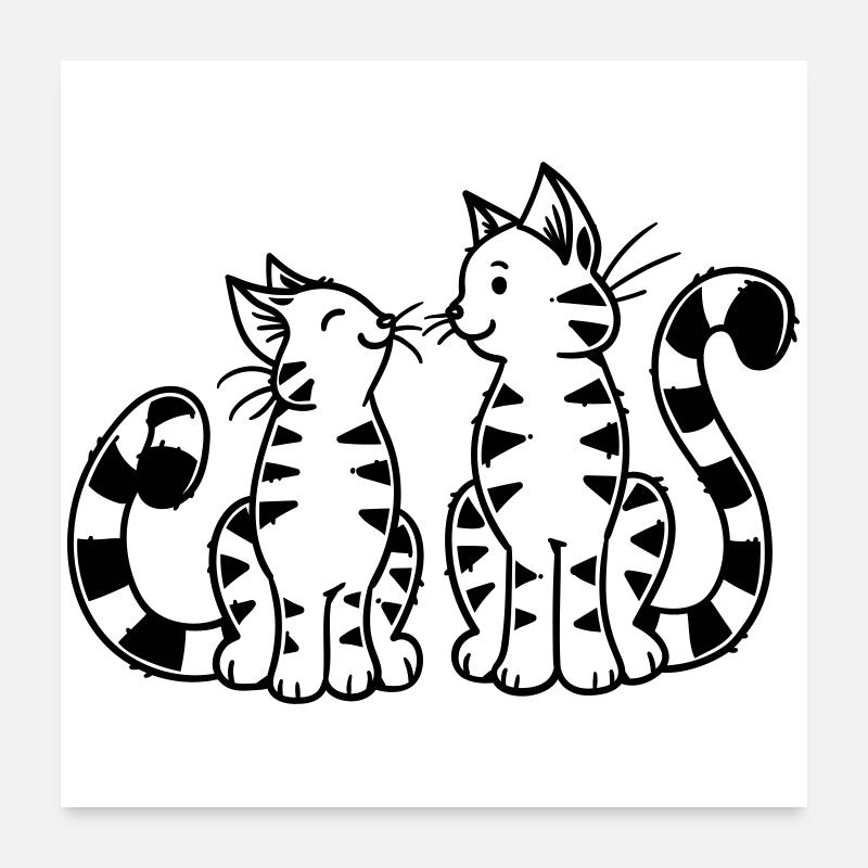 Cartoon Kitten Poster 60x60 cm