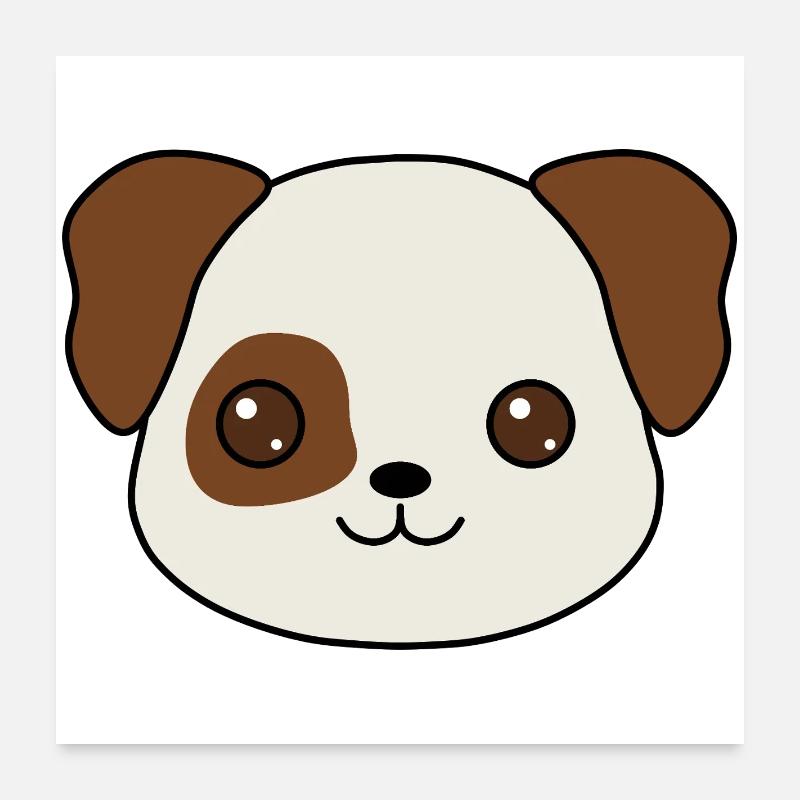 conception de dessin animé de chiot charmant Poster 60 x 60 cm