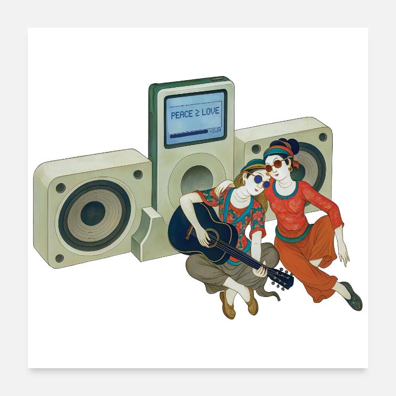 PEACE LOVERS - nice people Poster 60 x 60 cm