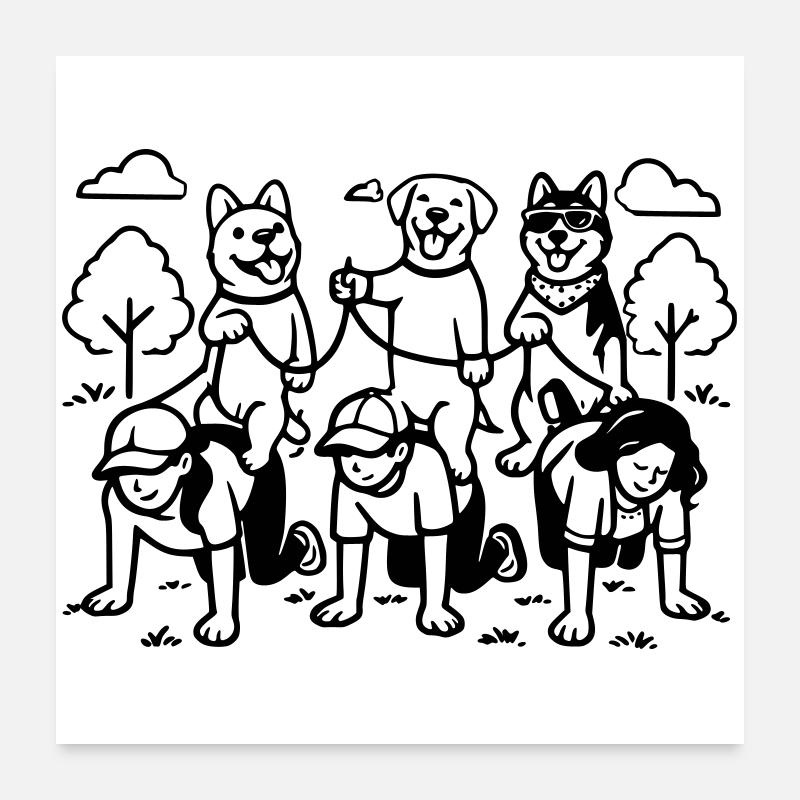 Gassi Gehen Dog Edition dog rules Poster 60x60 cm