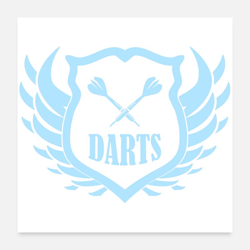 Darts Shield Emblem Wings Poster 24" x 24" (60x60 cm)