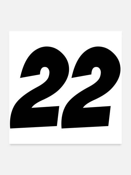 22- - Poster 60x60 cm - Weiß - Vorne