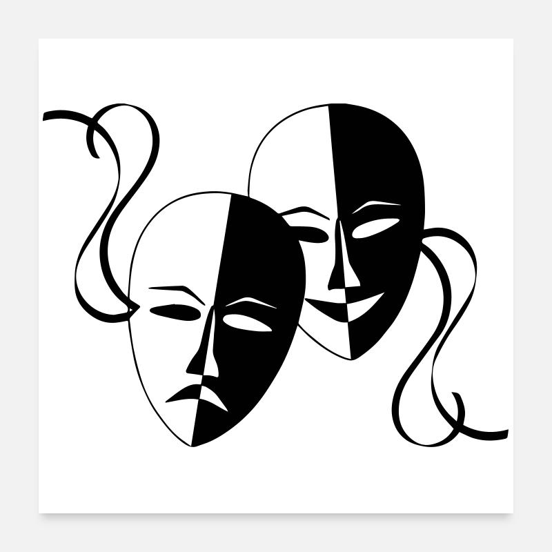 Masque, Masques, Masqué, Poster 60 x 60 cm