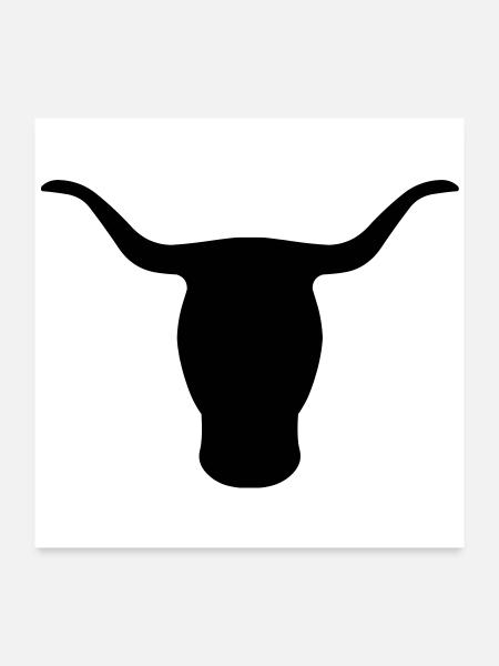 Bull's Head - Poster 24" x 24" (60x60 cm) - white - Front