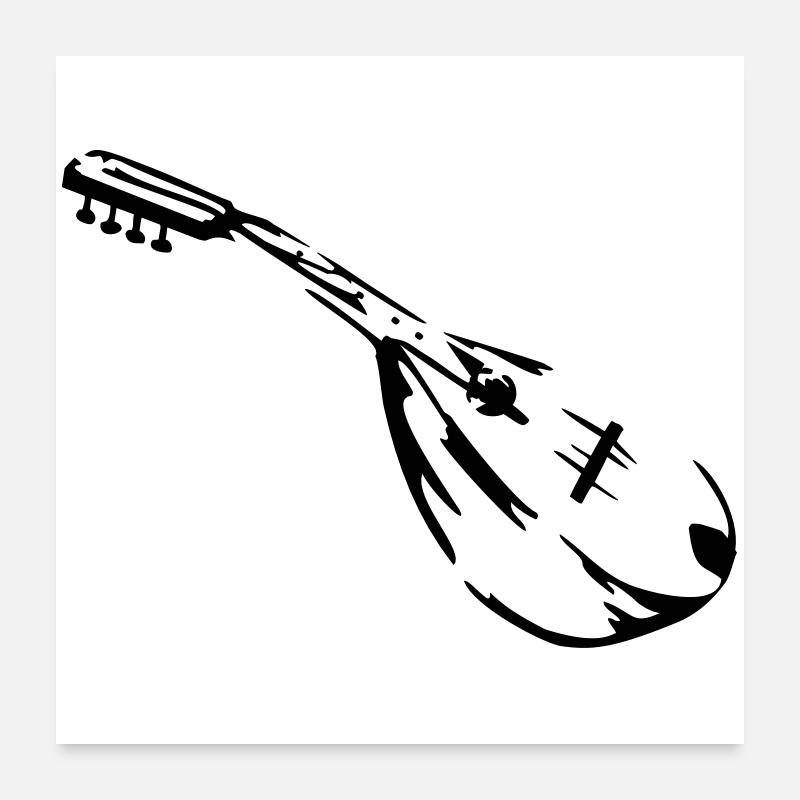 mandoline musiker Poster 60x60 cm