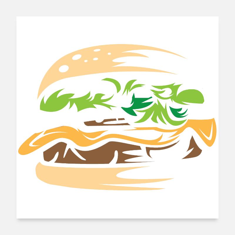 Burger lecker Essen selbstgemacht Bistro gesund Poster 60x60 cm
