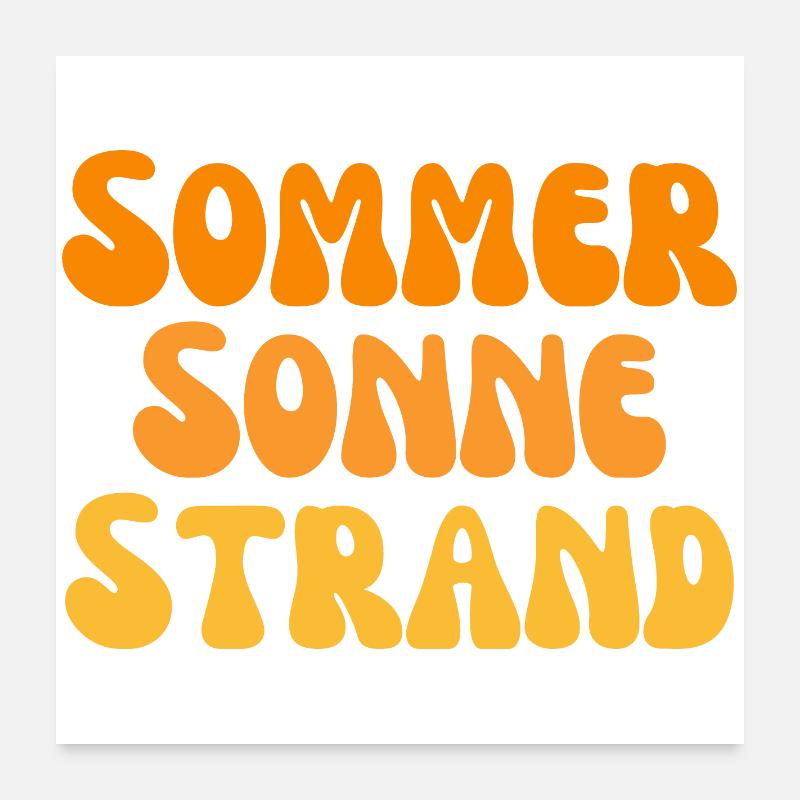 Sommer Sonne Strand Nectarine Poster 60x60 cm