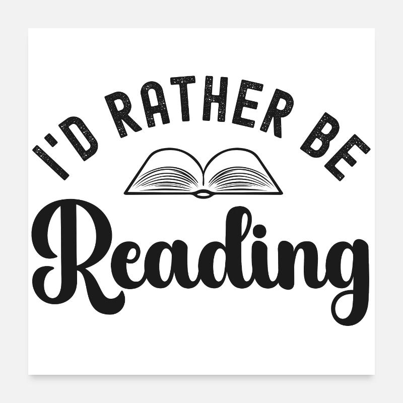 Lesen Bücherwurm Leseratte Poster 60x60 cm